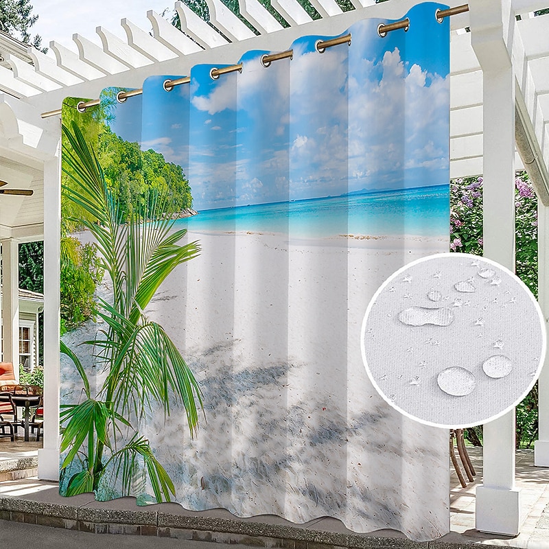 Waterproof Indoor Outdoor Curtains Sunflowers for Wedding Patio Thick Privacy Grommet Curtains for Wedding Bedroom, Living Room, Porch, Pergola, Cabana3