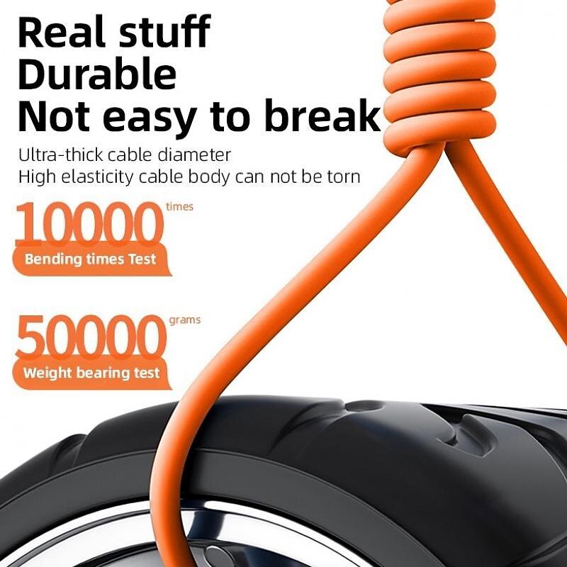 120W 3 in 1 Super Fast Charging Cable Micro USB Type c Gaming180° Rotating Data Cable For Huawei Smart Phone Silicone Cable4