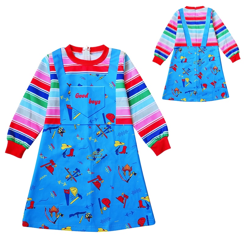 Chucky Chucky Bride of Chucky Cosplay Costume Outfits Cosplay Movie Cosplay for Girls' Kid's Masquerade2