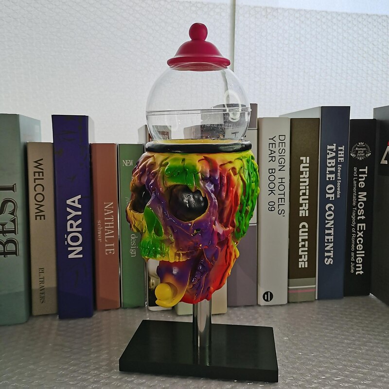 Halloween Skull Cool Bubble Gum Machine Gumball Vending Machine Dispenser Candy Skull Decorations Cool Halloween Decoration Peculiar Desktop Atmosphere Ornaments Halloween Skeleton Decoration4