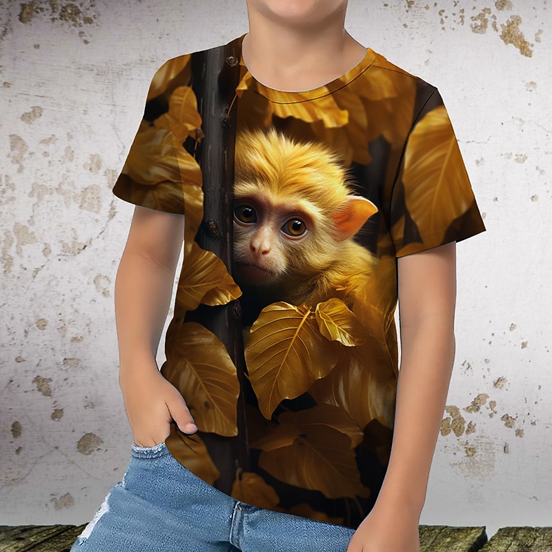 Boys 3D Graphic Animal Cartoon T shirt Tee Short Sleeve 3D Print Summer Spring Active Sports Fashion Kids 3-12 Years Outdoor Casual Daily Regular Fit3