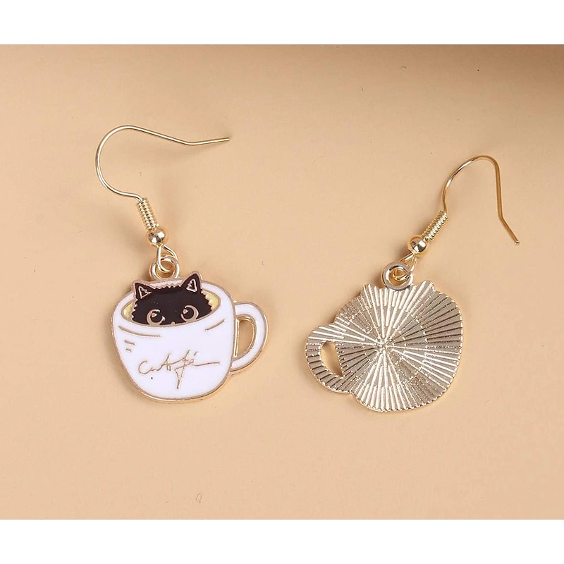 1 Pair Drop Earrings For Women's Birthday Gift Date Alloy Classic Cat Cup4