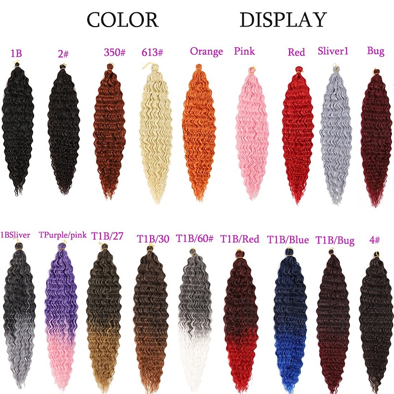 24 inch Ocean Wave Crochet Hair Deep Wave Twist Crochet Hair Extensions Curly Braiding Hair 3 packs Long Wavy Water Wave Braids For Women Synthetic Crochet Braid Hair4