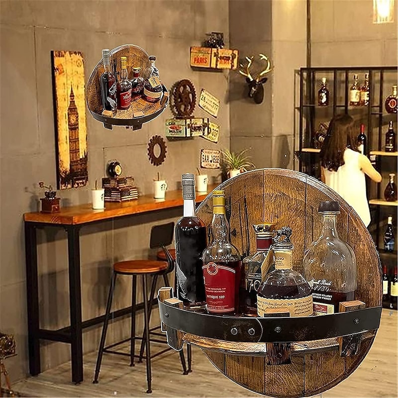 Wooden Wine Spirit Display Stand Console Item Storage Countertop Pendant Decorations