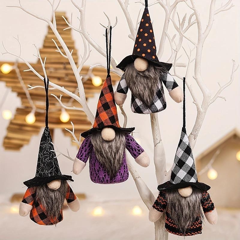 Halloween Decorations LED Pendant Dwarf Forest Man Doll Light for Halloween Festive Atmosphere Layout Props2