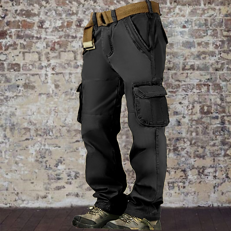Men's Cargo Pants Cargo Trousers Trousers Multi Pocket Plain Wearable Outdoor Casual Daily Fashion Classic Army Yellow Black3