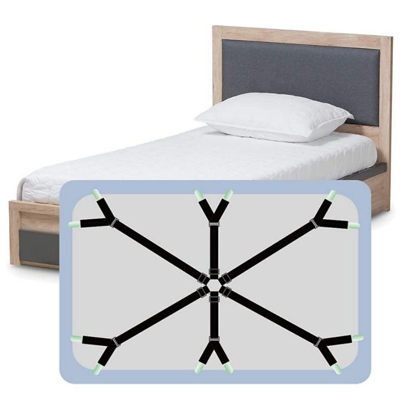 Adjustable Bed Sheet Holder with 12 Clips, Quilt Fixers, Adjustable Elastic Bed Sheet Holder for Sheets Mattress Covers Sofa Cushion Covers Sheet Clips3