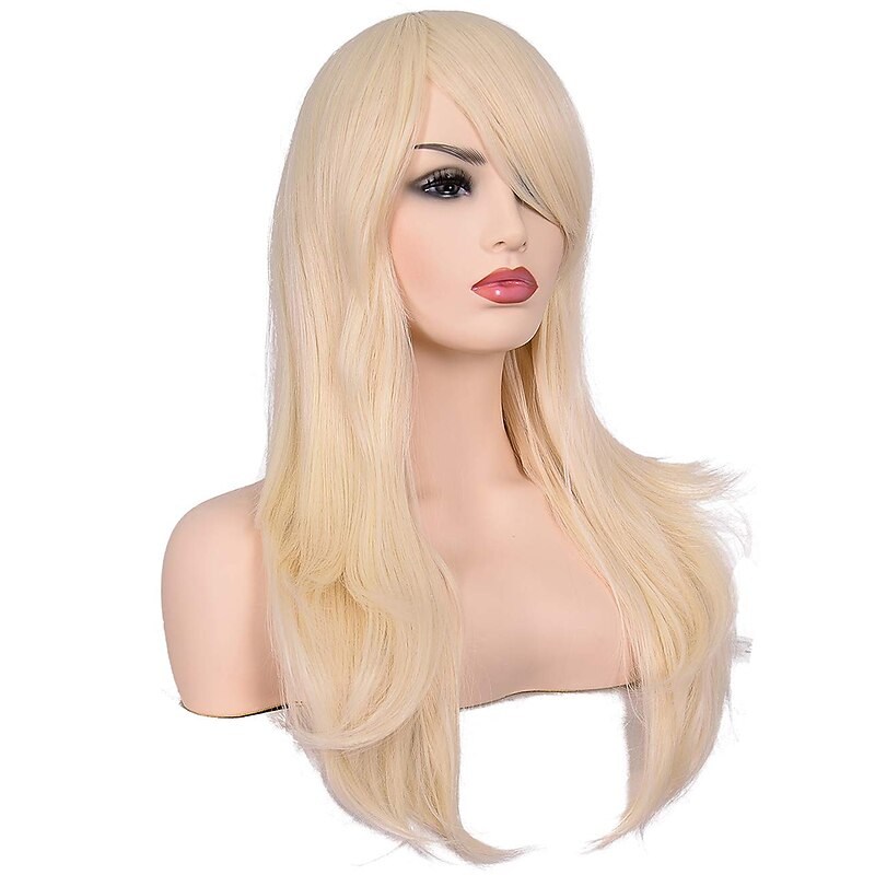 23 inches Long Curly Wig Big Wave Heat Resistant Synthetic Hair with Bangs for Cosplay Costume Carnival Party3