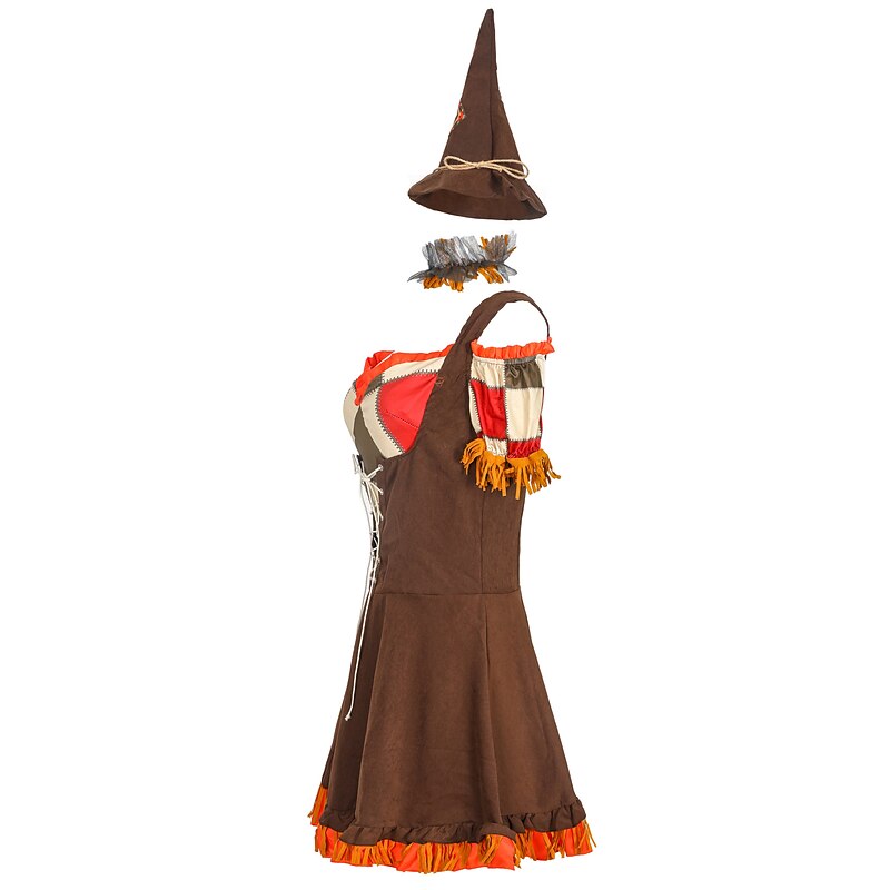Scarecrow Halloween Cosplay Costume Party Costume Masquerade Carnival Costume Outfits Adults' Women's Masquerade Mardi Gras Performance Party Halloween Easy Halloween Costumes Dress Up3