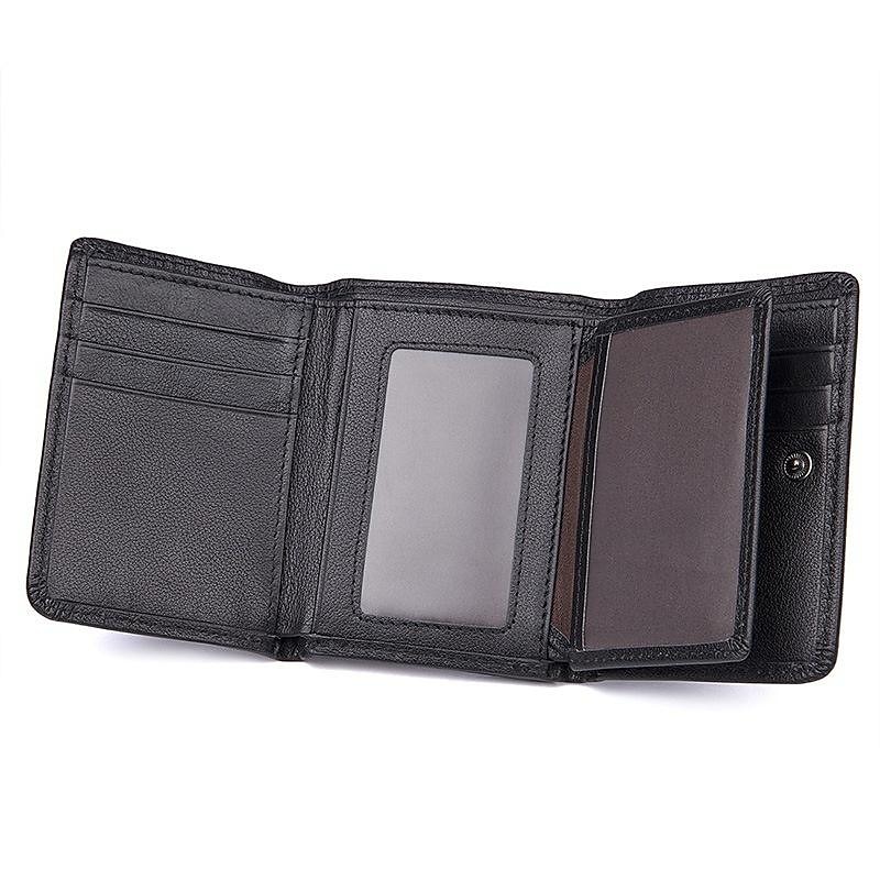 Vintage Genuine Leather Mens Trifold Wallet with Coin Pocket2