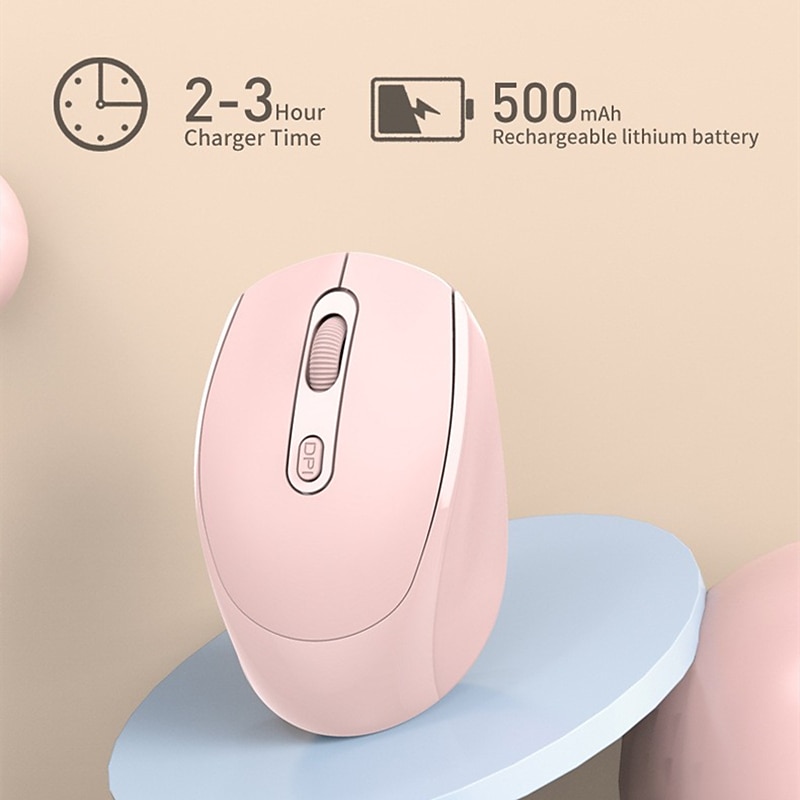 Wireless Mouse Rechargeable Dual-mode 2.4G Office/Gaming Mice 1600 DPI 4 Buttons Mobile Mouse Optical Mice with USB Receiver for Notebook Desktop Computer4