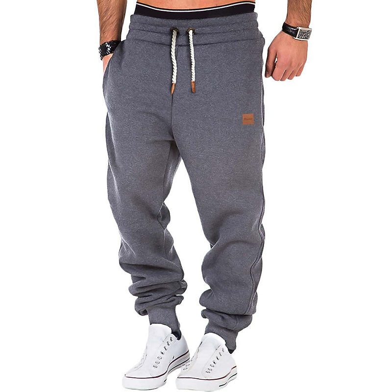 Men's Fleece Pants Sweatpants Joggers Trousers Pocket Plain Comfort Breathable Outdoor Daily Going out Fashion Casual Black Army Green2