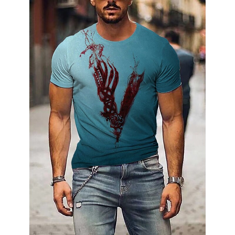 viking Viking Cosplay Costume T-shirt Print 3D Classic Street Style For Couple's Men's Women's Adults' 3D Print Street Daily Wear2