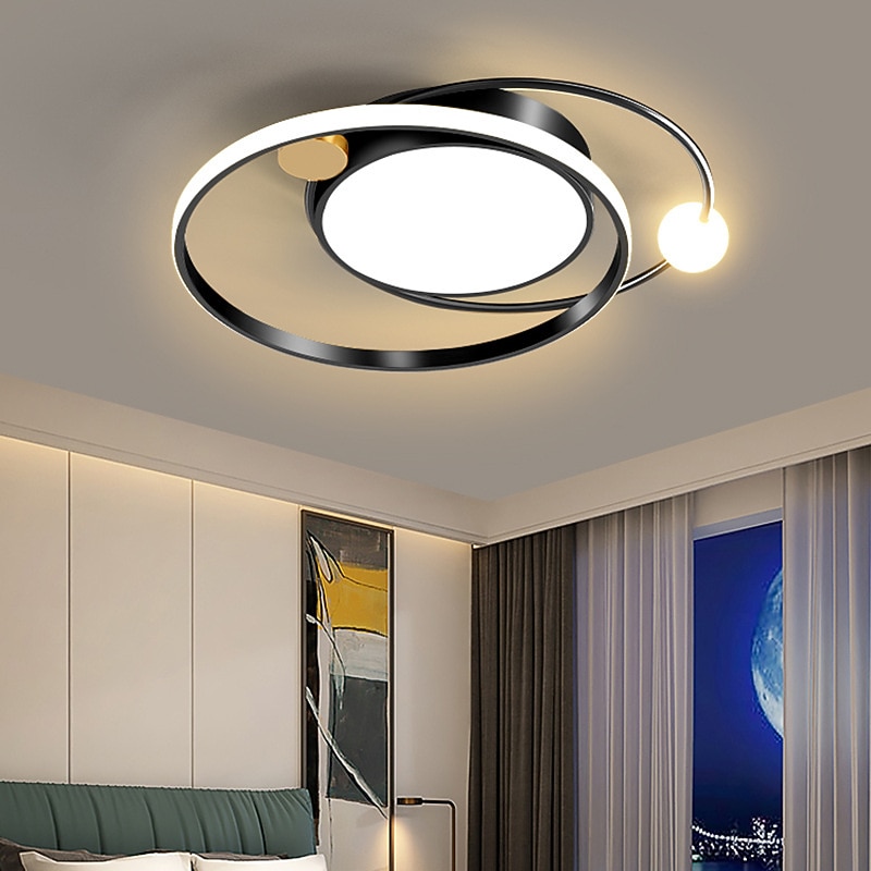 LED Ceiling Light Round Design Ceiling Lamp Modern Artistic Metal AluminumStyle Stepless Dimming Bedroom Painted Finish Lights 110-240V ONLY DIMMABLE WITH REMOTE CONTROL2