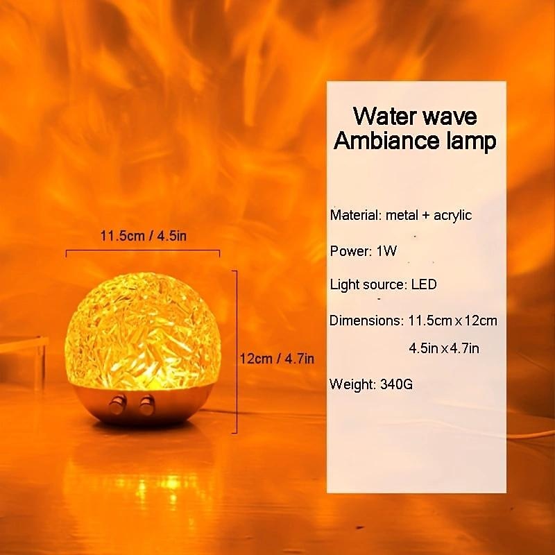 Water Ripple Projector Night Light Crystal Lamp Decoration Home Houses Bedroom Aesthetic Atmosphere Holiday Gift Sunset Lights2