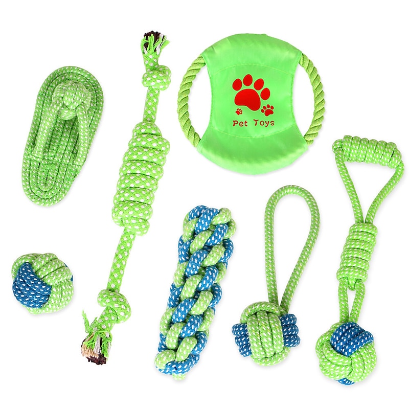 Puppy Teething Chew Toys - Durable Small Dog Toys for Puppies Dog Rope Chew Toys Bundle for Boredom Interactive Squeaky Treat Dispensing Ball Funny Flyer Non-Toxic & Safe