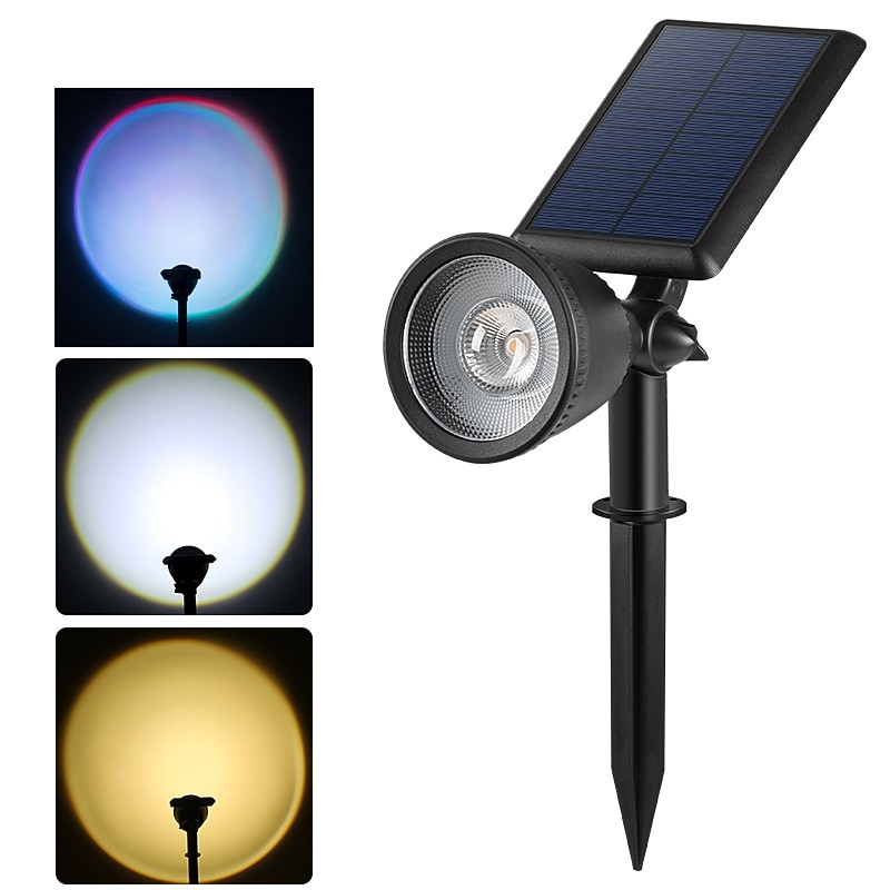 Outdoor Solar Spotlight - Waterproof Pathway Garden Spotlights, Solar Sunset Projection Lights for Lawn, Park, Terrace & Landscape Decoration