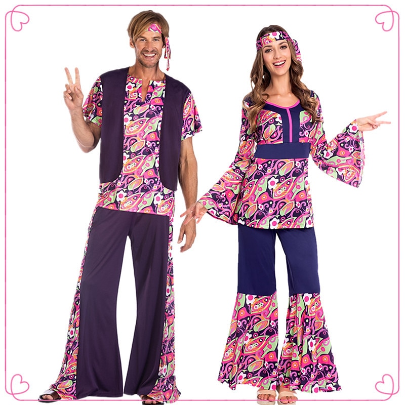 Cosplay Cosplay Costume Halloween Group Couples Costumes Abba Costume Adults' Men's Women's Retro Vintage 1970s Halloween Carnival Masquerade Easy Carnival Costume