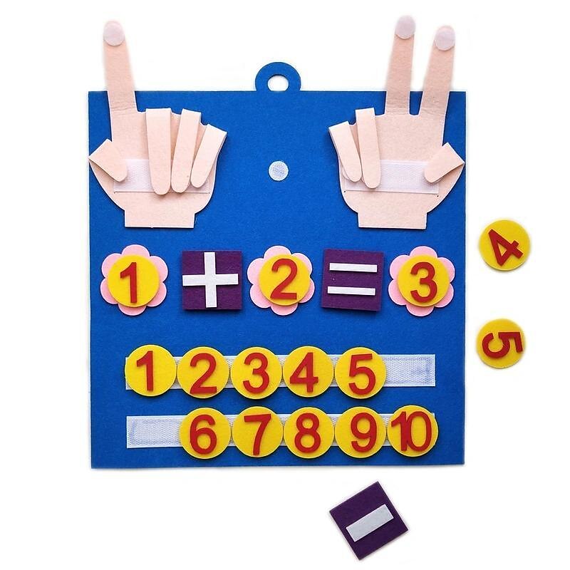 Kid Felt Finger Numbers Math Toys, Children Counting Early Learning Educational Board, For Toddler Teaching Aid Gift For Kids, Back to School Supplies3