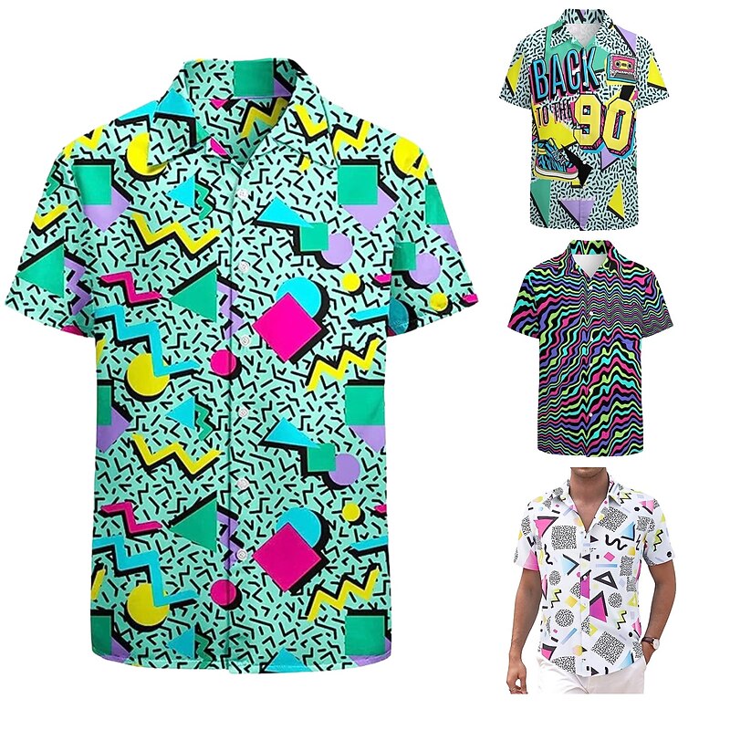 Classical Retro Vintage 1970s Blouse / Shirt Hippie Fancy Dress Men's Carnival Masquerade Party / Evening Casual Daily Pride Parade Adults' Shirt Summer