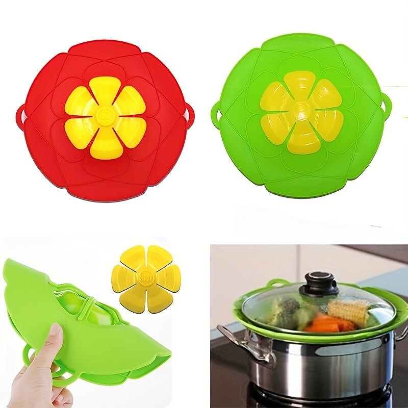 1pc, Spill Stopper Lid (27.94cm), Boil Over Silicone Lids, Microwave Splatter Cover, Silicone Pot Cover, Kitchen Gadgets, Kitchen Stuff, Kitchen Accessories, Home Kitchen Items4