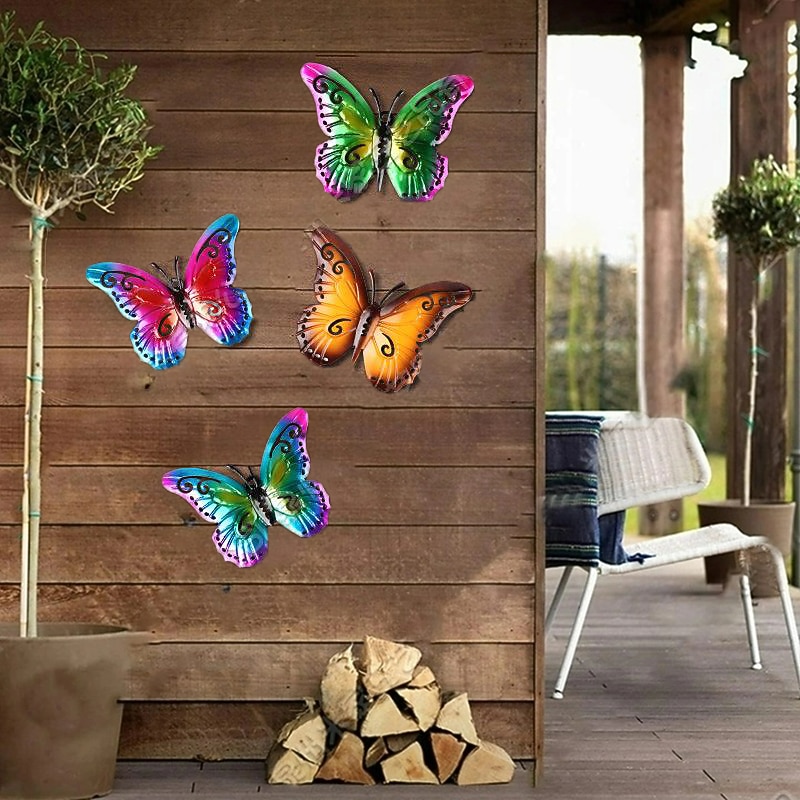 1pc Butterfly Metal Wall Decor For Garden Decor Patio Decor Room Decoration Party Decoration Wall Art Decor Patio Decor, Outdoor Garden Decor Housewarming Gift Wall Sculptures 13x16.5cm/5''x6.5''