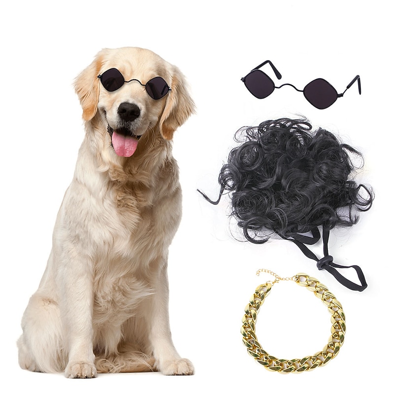 Dog Cat Necklace Hair Accessories Sunglasses Cosplay Funny Winter Soft Washable Comfortable Halloween Outdoor Halloween Casual Daily Dog Clothing for Bichon Frise Pomeranian Baby Pet Papillon Small