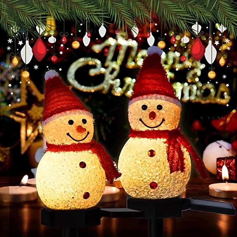 Solar Snowman Light Christmas Outdoor Villa Courtyard Lawn Decoration Garden Waterproof Night Light Christmas Arrangement Ground Insert Lights2