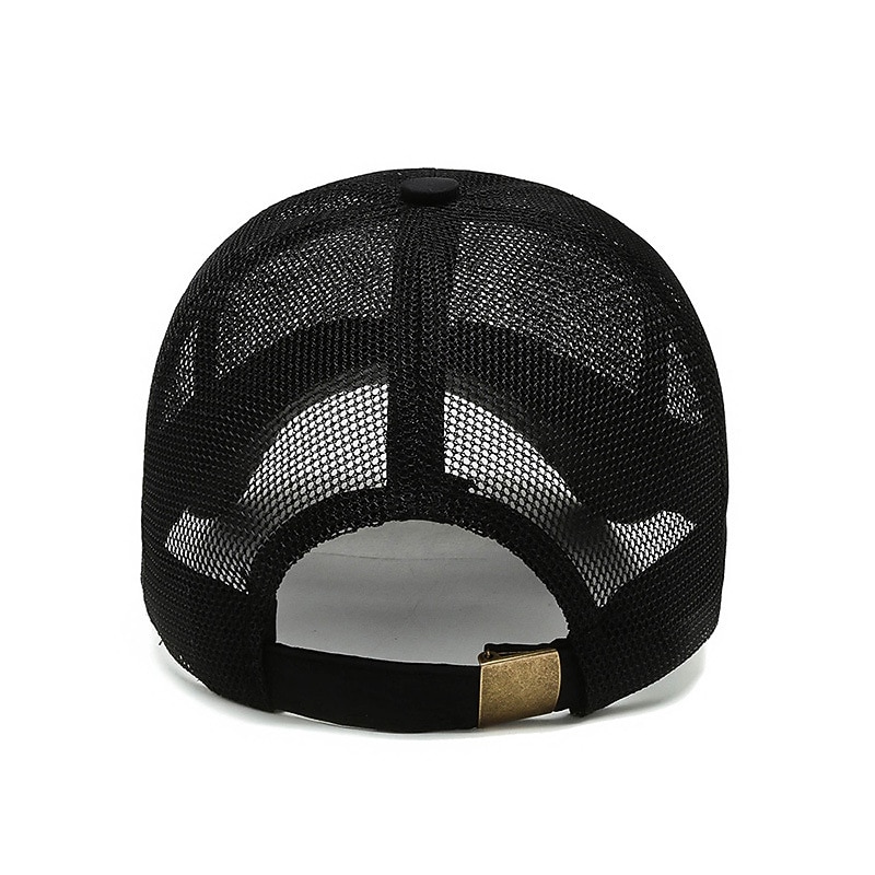 Men's Baseball Cap Black Deep Blue Mesh Travel Beach Outdoor Vacation Plain Adjustable Fashion3