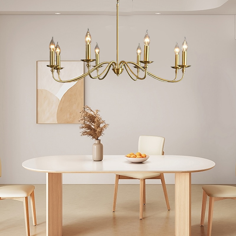 Gold Chandelier 8-Light Modern Chandelier for Dining Room, Bedroom, Foyer, Living Room, Kitchen Island, Entryway, Office, Bar,Farmhouse Decor 110-240V4