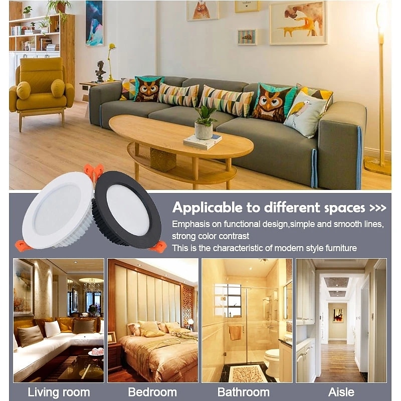 2Pcs LED Waterproof Downlight Dimmable Kitchen 220V Bathroom Toilet Eaves White Ceiling Lamp Spot Light2