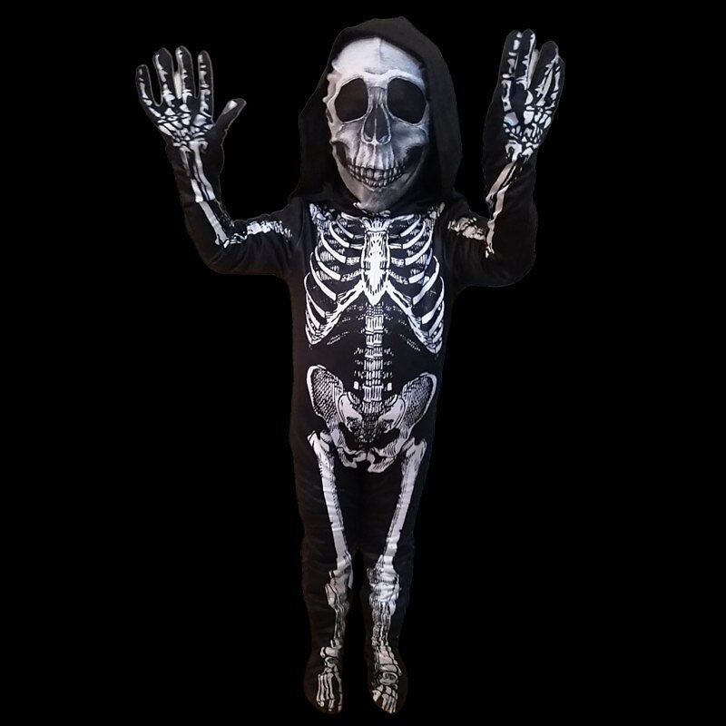 Skeleton Skull Halloween Cosplay Costume Party Costume Masquerade Outfits Cosplay Kid's Boys' Girls' Masquerade Mardi Gras Performance Party Halloween Easy Halloween Costumes Dress Up3