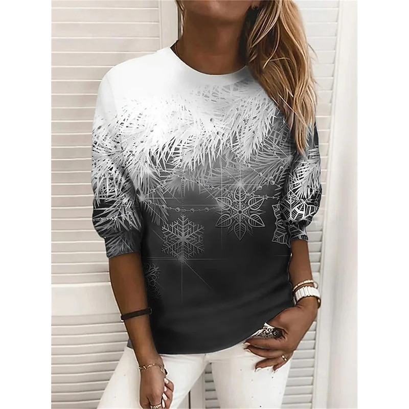Women's Sweatshirt Pullover Graphic Street Casual Sports Basic Round Neck Long Sleeve Top Micro-elastic Fall & Winter Comfrt Breathable Soft Fabric3