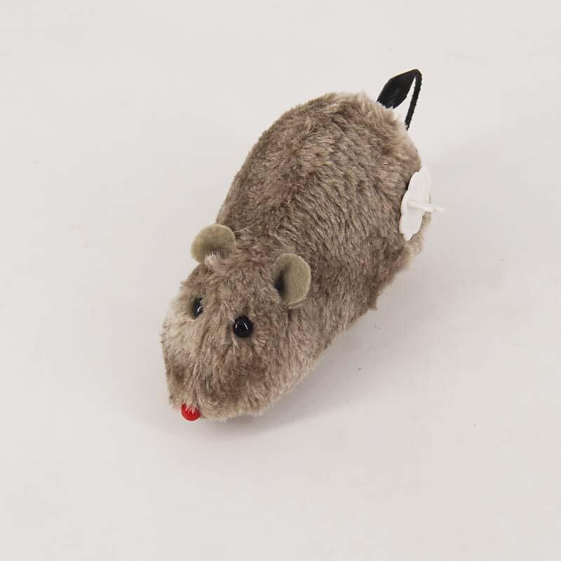 simulated wind-up plush little mouse winding mouse can jump and wag its tail pet dog cat toy wholesale3