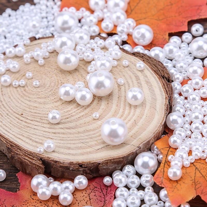 1150pcs Black Pearl Beads for Jewelry Making  Plastic Pearl Beads Loose Round Faux Pearl Beads with Holes for DIY Crafts Earring Choker Necklace Bracelet Making 3/4/5/6/8/10/12mm4