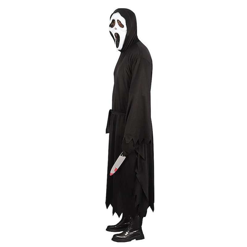 Death Ghostface Halloween Cosplay Costume Mask Scream Horror Scary Costume Kid's Adults' Men's Women's Boys' Halloween Carnival Mardi Gras Party Stage Easy Halloween Costumes Dress Up4