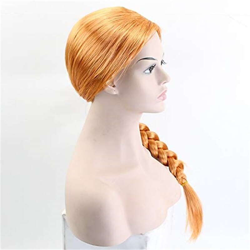 Shrek Women Princess Fiona Wig The Monster Finona Role Play Orange Braided Hair Wig Halloween Wigs3