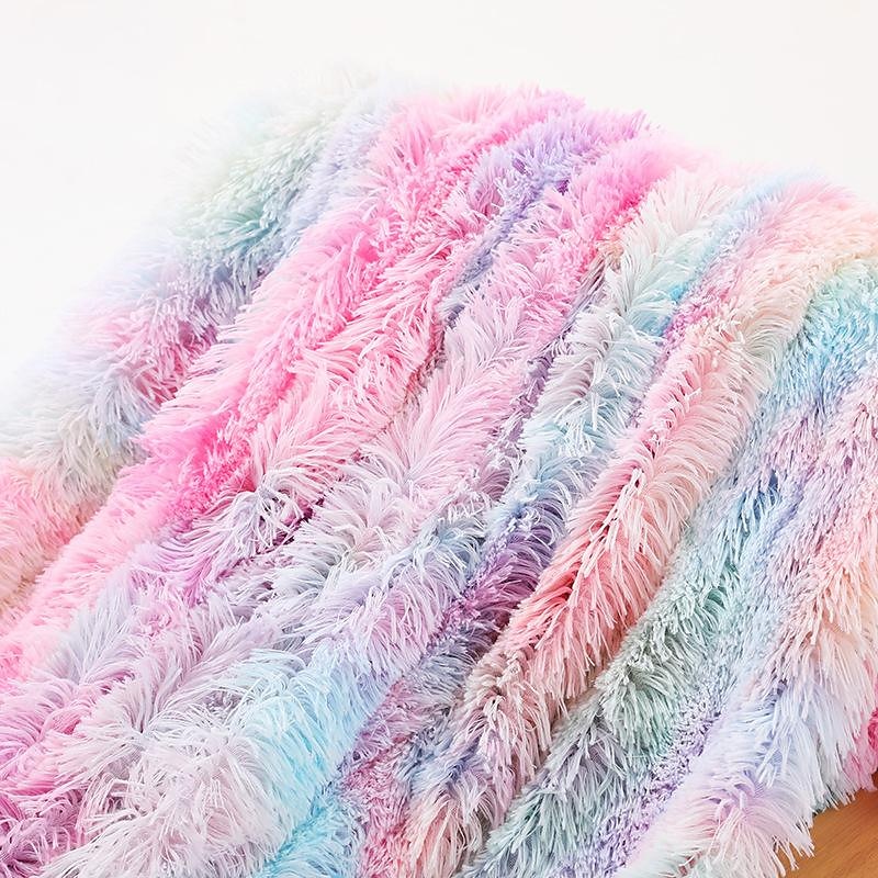Rainbow Blanket, Soft and Cozy Fluffy Blanket Ultra Warm Living Blanket, Perfect Sofa or Bedspread,Sofa Blanket, Wool Blanket,Versatile Outdoor Blanket Throw4