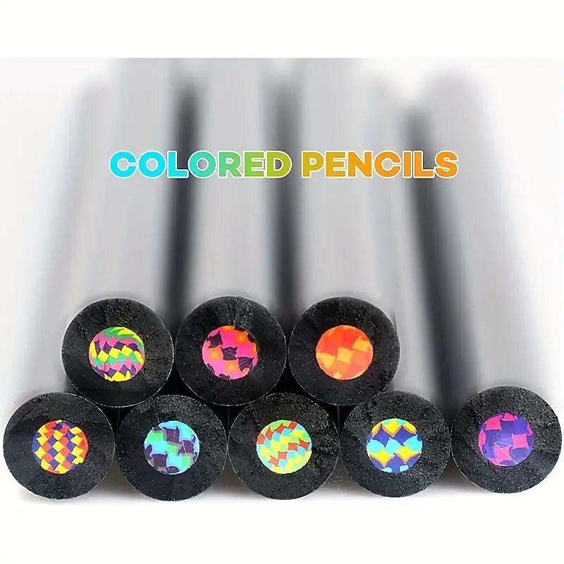 8 Colours Rainbow Pencils Jumbo Colouring Pencils For Adults And Children Multi-Coloured Pencils For Art Drawing Colouring Sketching4