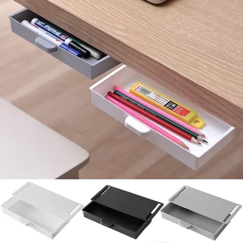 Desk Storage Box Invisible Load Bureau Paste Type Finishing Box Student Bedroom Desktop Creative Dtationery Box