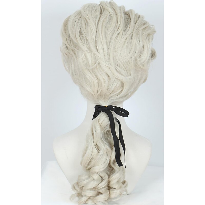 Curly Wig Light Blonde Carnival Cosplay Costume Wig For Party Halloween Wigs2