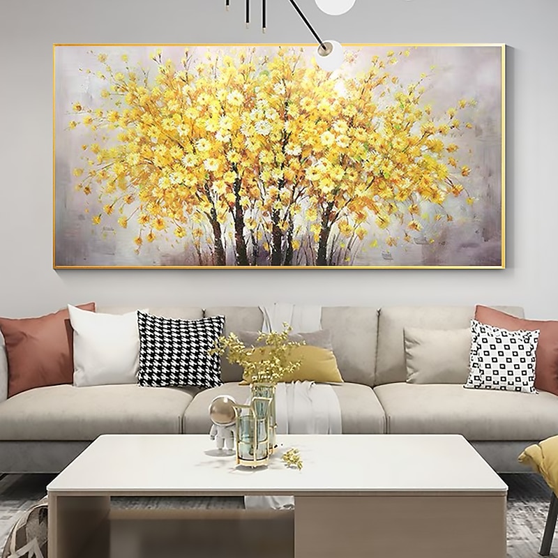 Handmade Oil Painting Canvas Wall Art Decor Original Golden tree texture trees in full  for Home Decor With Stretched FrameWithout Inner Frame Painting2