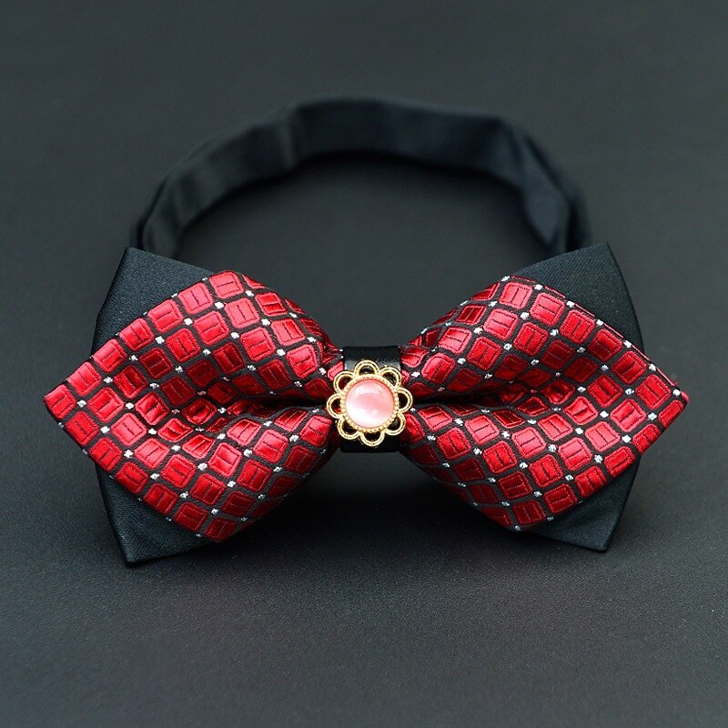 Men's Bow Tie Neckties Bowtie Pre-Tied Adjustable Bow Plaid Wedding Birthday Party2