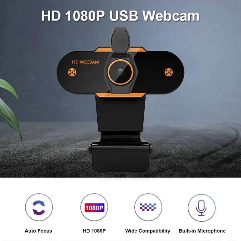 Full 1080P Autofocus HD Webcam Web USB Camera Microphone for PC Desktop Laptop 9
