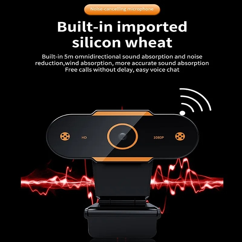 Full 1080P Autofocus HD Webcam Web USB Camera Microphone for PC Desktop Laptop 6