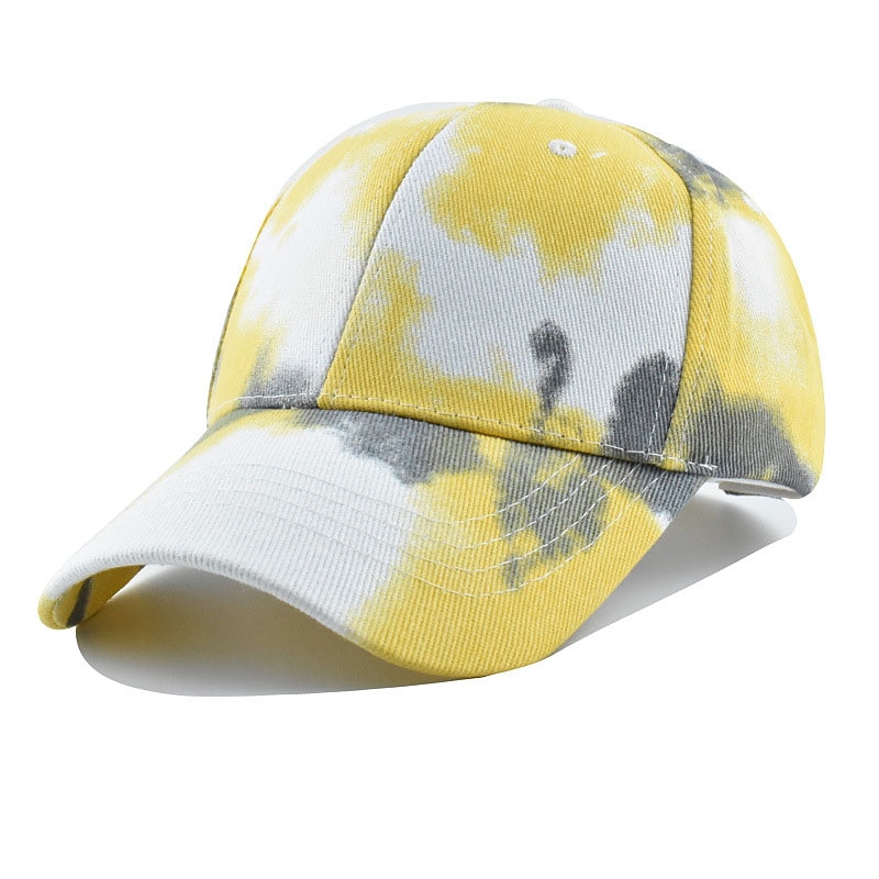Unisex Baseball Cap Sun Hat White Yellow Polyester Print Travel Beach Outdoor Vacation Tie Dye Adjustable Fashion Eye Protection2