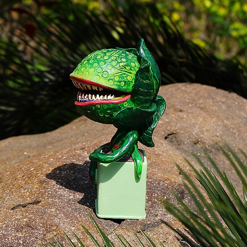 Halloween Outdoor Garden Plant Statue Sculpture Resin Cannibal Flower Outdoor Figurines Horrible Patio Art Ornaments for Lawn Decorations4