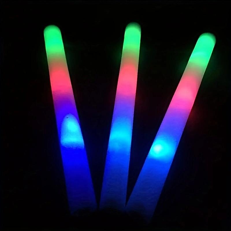 Colorful Sponge Foam Fluorescent Stick Carnival Concert Emergency Flash Stick Bar Performance Large LED Light Up Stick Props Glow In Dark Party Supplies3