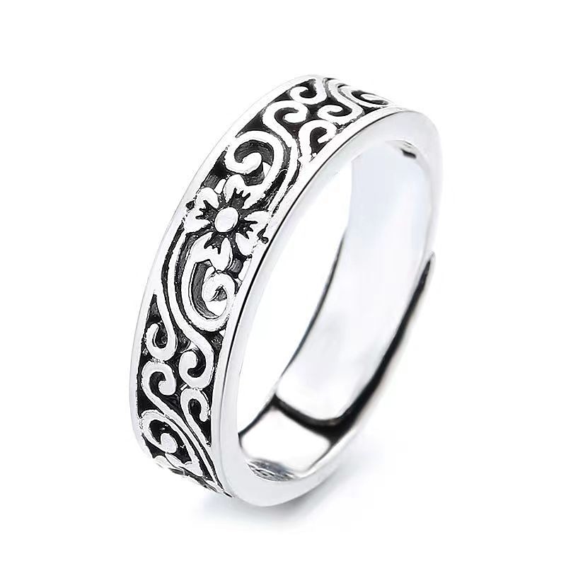 1PC Adjustable Ring For Men's Women's Gift Daily Date Alloy Retro Joy4