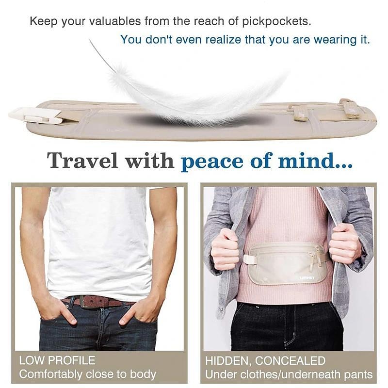 1PC Invisible Travel Waist Packs Waist Pouch for Passport Money Belt Bag Hidden Security Wallet Casual Bag For Men Women3